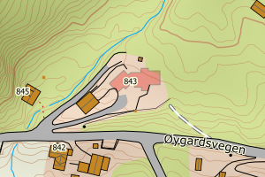 Kartbilde fra WMS-tjeneste av avviket