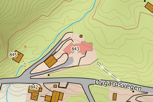 Kartbilde fra WMS-tjeneste av avviket