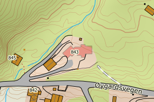 Kartbilde fra WMS-tjeneste av avviket