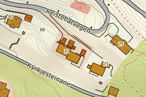 Kartbilde fra WMS-tjeneste av avviket