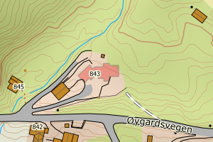 Kartbilde fra WMS-tjeneste av avviket