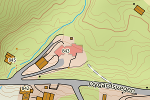 Kartbilde fra WMS-tjeneste av avviket