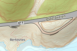 Kartbilde fra WMS-tjeneste av avviket