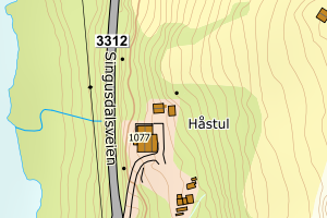 Kartbilde fra WMS-tjeneste av avviket