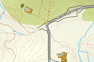 Kartbilde fra WMS-tjeneste av avviket