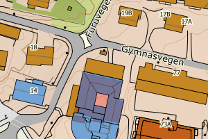 Kartbilde fra WMS-tjeneste av avviket