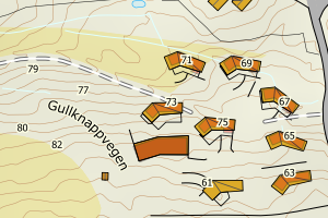 Kartbilde fra WMS-tjeneste av avviket