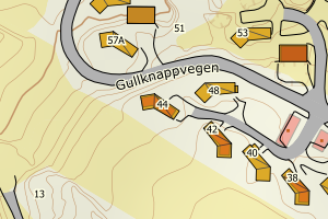 Kartbilde fra WMS-tjeneste av avviket