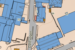 Kartbilde fra WMS-tjeneste av avviket