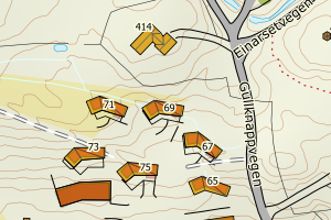 Kartbilde fra WMS-tjeneste av avviket