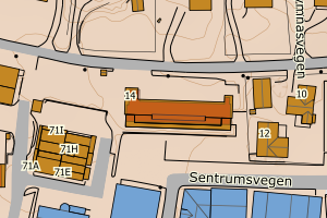 Kartbilde fra WMS-tjeneste av avviket