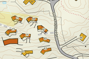 Kartbilde fra WMS-tjeneste av avviket