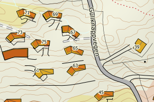 Kartbilde fra WMS-tjeneste av avviket