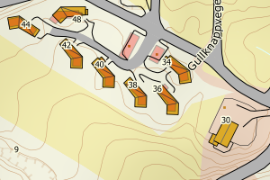 Kartbilde fra WMS-tjeneste av avviket