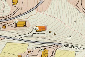 Kartbilde fra WMS-tjeneste av avviket