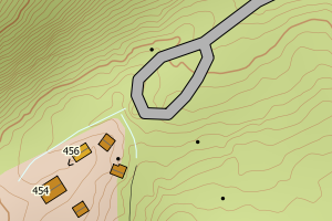 Kartbilde fra WMS-tjeneste av avviket