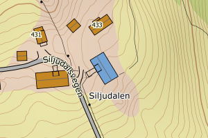 Kartbilde fra WMS-tjeneste av avviket