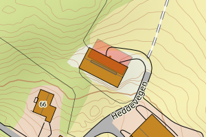Kartbilde fra WMS-tjeneste av avviket