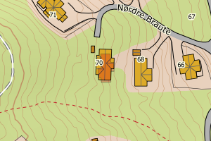 Kartbilde fra WMS-tjeneste av avviket