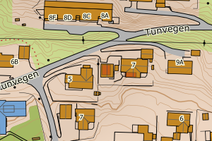 Kartbilde fra WMS-tjeneste av avviket