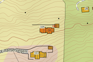Kartbilde fra WMS-tjeneste av avviket