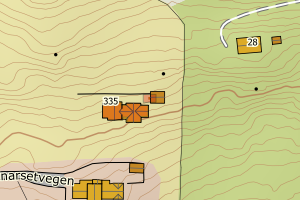 Kartbilde fra WMS-tjeneste av avviket