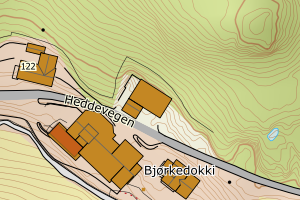 Kartbilde fra WMS-tjeneste av avviket