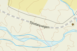 Kartbilde fra WMS-tjeneste av avviket