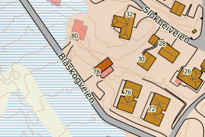 Kartbilde fra WMS-tjeneste av avviket