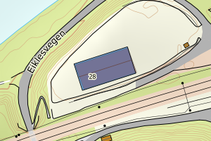 Kartbilde fra WMS-tjeneste av avviket