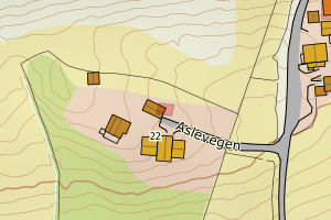 Kartbilde fra WMS-tjeneste av avviket
