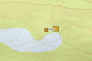 Kartbilde fra WMS-tjeneste av avviket