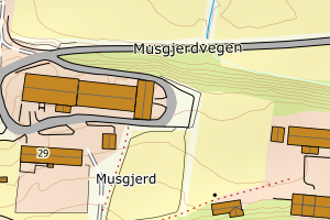 Kartbilde fra WMS-tjeneste av avviket