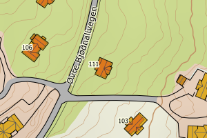 Kartbilde fra WMS-tjeneste av avviket