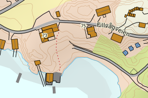 Kartbilde fra WMS-tjeneste av avviket