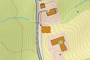Kartbilde fra WMS-tjeneste av avviket