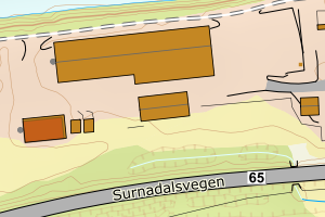 Kartbilde fra WMS-tjeneste av avviket