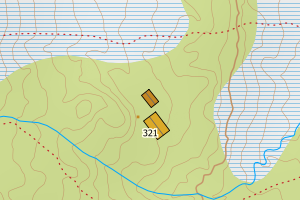 Kartbilde fra WMS-tjeneste av avviket
