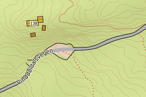 Kartbilde fra WMS-tjeneste av avviket