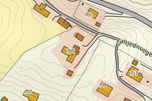 Kartbilde fra WMS-tjeneste av avviket