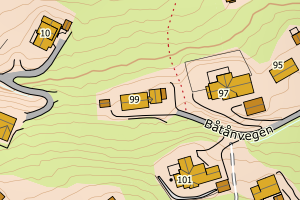 Kartbilde fra WMS-tjeneste av avviket