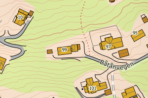 Kartbilde fra WMS-tjeneste av avviket