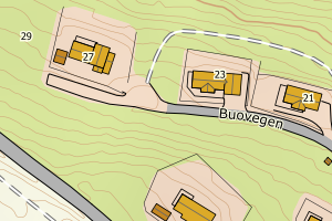 Kartbilde fra WMS-tjeneste av avviket