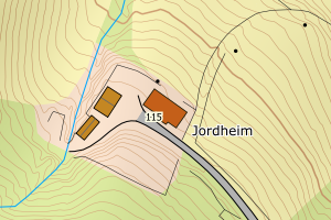 Kartbilde fra WMS-tjeneste av avviket