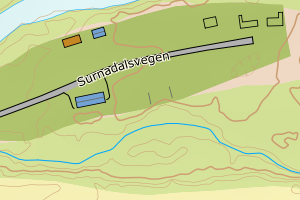 Kartbilde fra WMS-tjeneste av avviket