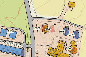 Kartbilde fra WMS-tjeneste av avviket