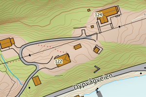 Kartbilde fra WMS-tjeneste av avviket