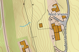 Kartbilde fra WMS-tjeneste av avviket