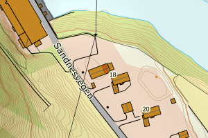 Kartbilde fra WMS-tjeneste av avviket