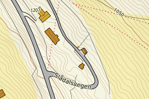 Kartbilde fra WMS-tjeneste av avviket